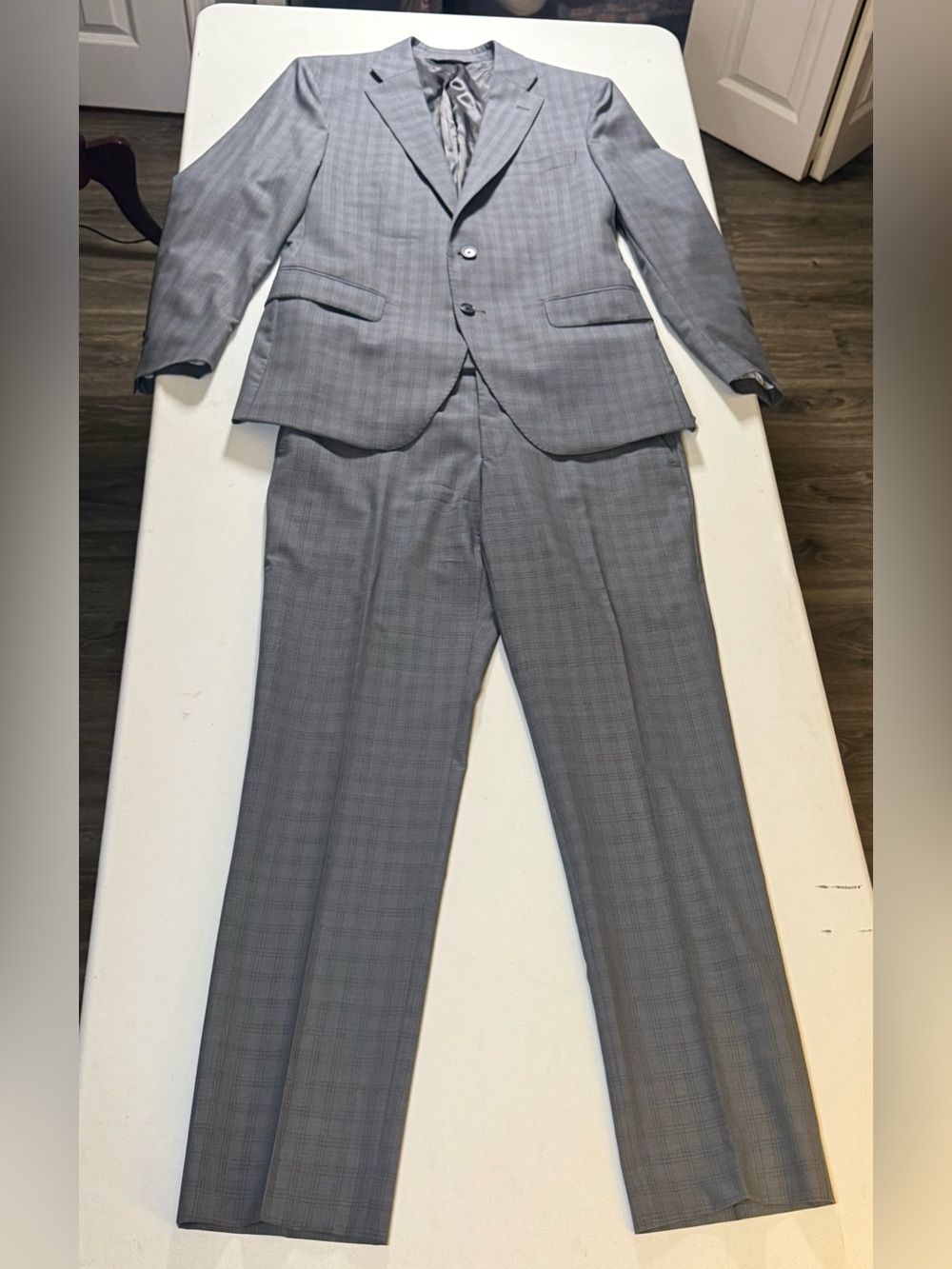 Ermenegildo Zegna Light Gray Plaid Two-Piece Suit